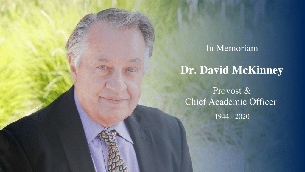 in memoriam of dr david mckinney provost of westcliff university