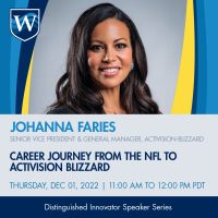 this is a banner image of westcliff university upcoming guest speaker johanna faries