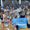 this is an image of Westcliff Men's Basketball Team winning their first California Pacific Conference Championships