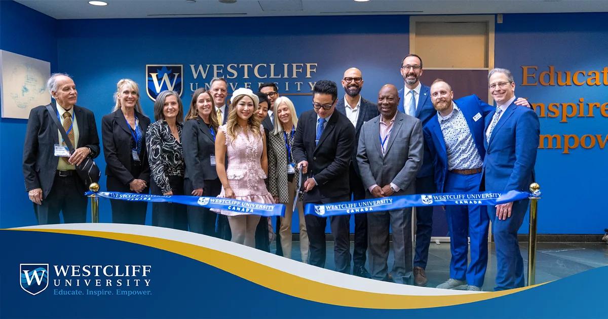 Westcliff University Canada grand opening ribbon cutting at Markham campus inside ventureLAB in the Greater Toronto Area