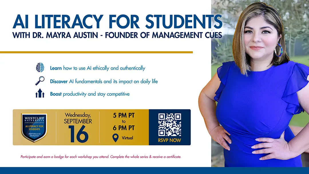 Westcliff's AACS Presents: AI Literacy for Students with Dr. Mayra Austin