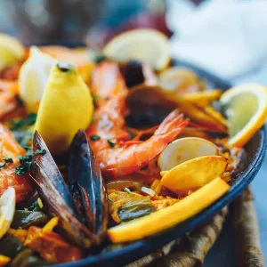 paella dish at restaurants near Westcliff University